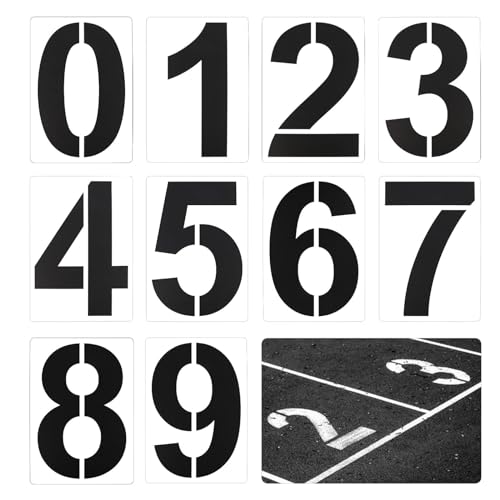 27.5cm Zahlen Schablonen, Wiederverwendbar Zahlenschablonen für Hausnummern10 Stück Kunststoff Zahlenschablonen zum Malen von 0 bis 9 von ACONDE
