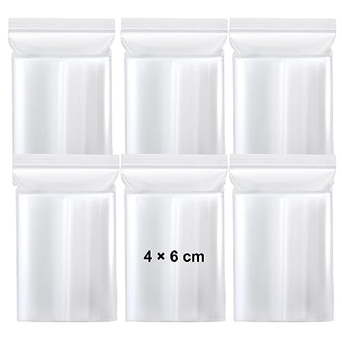 600 Stück Druckverschlussbeutel, 4 × 6 cm Klein Zipper Beutel, Kunststoff-Druckverschlussbeutel, Wiederverschließbare Transparente Plastikbeutel Verschließbar 600 Stück Druckverschlussbeutel, 4 × 6 cm Klein Zipper Beutel, Kunststoff-Druckverschlussbeutel, Wiederverschließbare Transparente Plastikbeutel Verschließbar von ACONDE