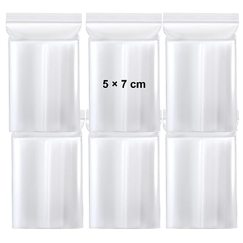 600 Stück Druckverschlussbeutel, 5 × 7 cm Klein Zipper Beutel, Kunststoff-Druckverschlussbeutel, Wiederverschließbare Transparente Plastikbeutel Verschließbar 600 Stück Druckverschlussbeutel, 5 × 7 cm Klein Zipper Beutel, Kunststoff-Druckverschlussbeutel, Wiederverschließbare Transparente Plastikbeutel Verschließbar von ACONDE