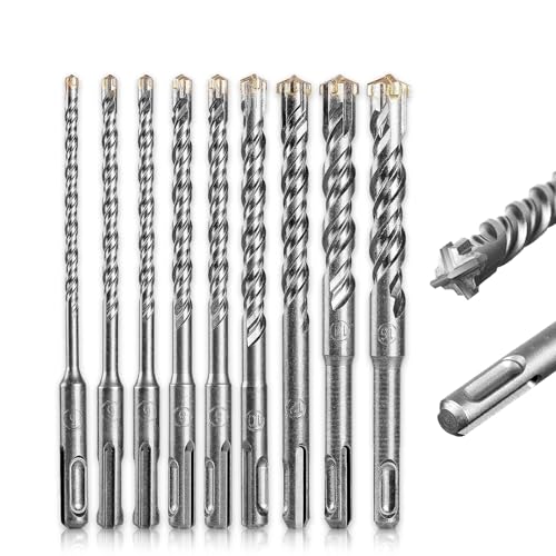 SDS PLUS Hammerbohrer Set, 160 mm SDS Bohrer Set, Doppelwendel Steinbohrer Betonbohrer Kompatibel, in den Größen 5,6,6,8,8,10,12,14,16 für SDS Plus Bohrhammer, 9tlg SDS PLUS Hammerbohrer Set, 160 mm SDS Bohrer Set, Doppelwendel Steinbohrer Betonbohrer Kompatibel, in den Größen 5,6,6,8,8,10,12,14,16 für SDS Plus Bohrhammer, 9tlg von ACONDE