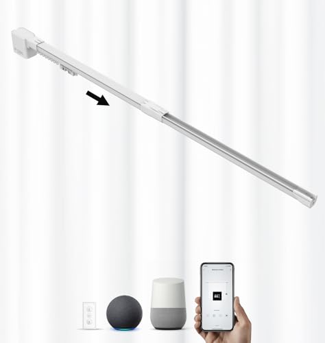 ACRIMO Kit Schienensystem für Elektrische Vorhänge, Motorisiert, Breite 1,5-2,6 Meter, Seitliche Vorhangöffnung, Motor WiFi und Fernbedienung, Kompatibel mit Google Home, Alexa und Tuya Smart App. von ACRIMO