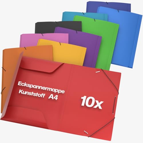 ACROPAQ - 10 x Elastische Dokumententasche A4, Sammelmappe - Bis zu 200 Seiten, Ausziehbarer Rücken, Elastischer Verschluss - Dokumentenmappe, Archivbox, Heftbox, Zeichenmappe von ACROPAQ