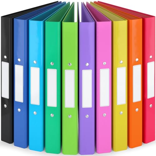 ACROPAQ - 10 x Ringbuch A4 - Schmal, 10 bunte Farben, 2 Ringe - Ringordner A4 schmal, Ringmappe A4, Ringordner, Ringhefter, Aktenordner, Ordner - Bunt - B42000 ACROPAQ - 10 x Ringbuch A4 - Schmal, 10 bunte Farben, 2 Ringe - Ringordner A4 schmal, Ringmappe A4, Ringordner, Ringhefter, Aktenordner, Ordner - Bunt - B42000 von ACROPAQ