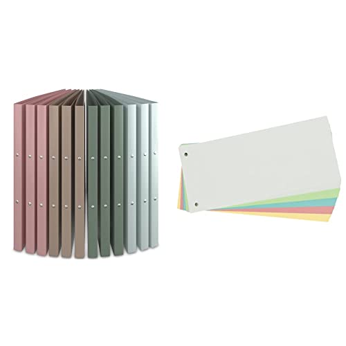 ACROPAQ - 12 x Ringbuch A4 - Ordner schmal & Limit Trennstreifen aus Karton, gelocht, 180 g/m², 5 Farben, 100 Stück ACROPAQ - 12 x Ringbuch A4 - Ordner schmal & Limit Trennstreifen aus Karton, gelocht, 180 g/m², 5 Farben, 100 Stück von ACROPAQ