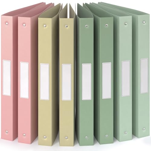 ACROPAQ - 8 x Ringbuch A4 - Mit 4 Ringen, Mit Rückenetiketten, Rückenbreite 3,5 cm, Erde, Natur Farbkollektion - Ringhefter, Ringordner, Ordner A4 Schmal, Ringmappe A4, Schulordner von ACROPAQ