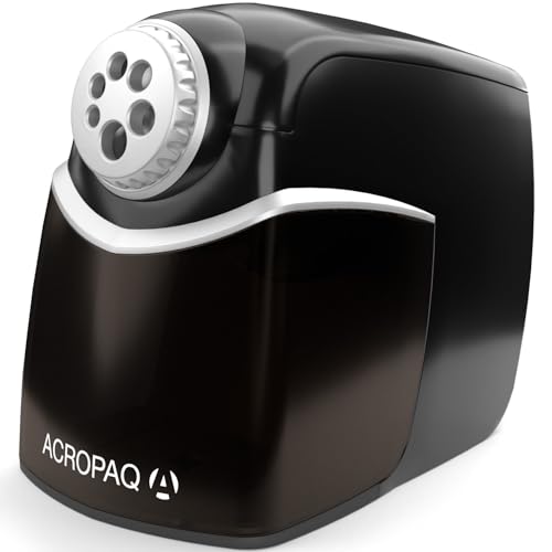 ACROPAQ Elektrischer Anspitzer - Professioneller Spitzer, Mit Behälter, 6 Löcher für dicke und dünne Stifte - Spitzer mit Dose - Schwarz, 41010 ACROPAQ Elektrischer Anspitzer - Professioneller Spitzer, Mit Behälter, 6 Löcher für dicke und dünne Stifte - Spitzer mit Dose - Schwarz, 41010 von ACROPAQ