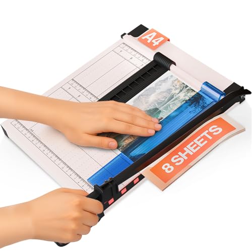 ACROPAQ Papierschneider A4 - Papierschneidemaschine für max. 8 Blatt, Magnetische Schneideführung, Rutschfeste Füße, Beige - Schneidemaschine Papier, Paper Cutter, Schneidegerät, Schneidebrett ACROPAQ Papierschneider A4 - Papierschneidemaschine für max. 8 Blatt, Magnetische Schneideführung, Rutschfeste Füße, Beige - Schneidemaschine Papier, Paper Cutter, Schneidegerät, Schneidebrett von ACROPAQ