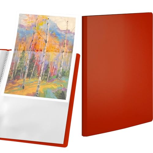 ACROPAQ Präsentationsmappe - Hochwertige rote Präsentationsmappe im A4-Format mit 30 Taschen - Strapazierfähiges Polypropylen, urkundenmappe erweiterbares Design und farbiges A5-Einlegeblatt von ACROPAQ