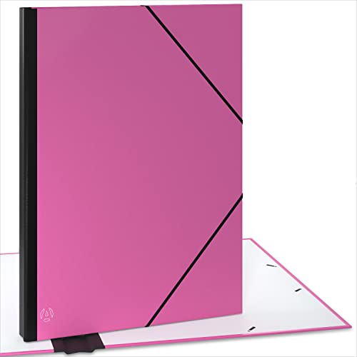 ACROPAQ Sammelmappe A2 - Zeichenmappe 52 x 72 cm, mit Gummizugverschluß, mit erweiterbarem Rücken für mehr Platz - Pink von ACROPAQ