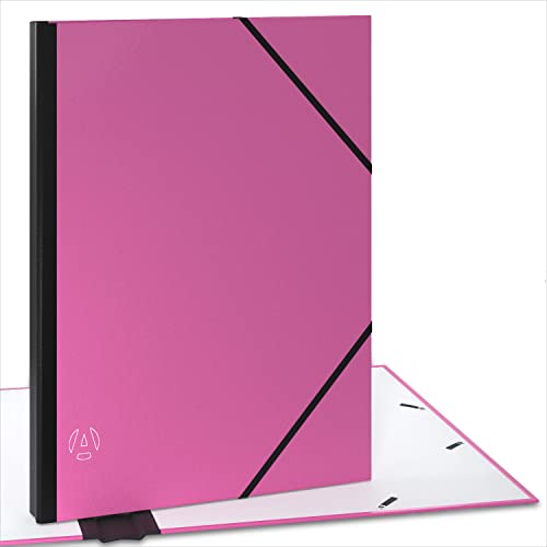 ACROPAQ Sammelmappe A3 - Zeichenmappe 32 x 45 cm, mit Gummizugverschluß, mit erweiterbarem Rücken für mehr Platz - Pink von ACROPAQ