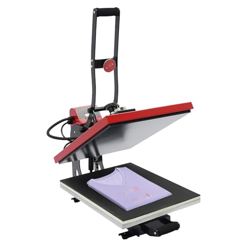 ACROSSPART Transferpresse Auto Hitzepresse DIY Mulitifunktional Hei presse T-Shirtpresse Heat Press mit Digitaler LCD-Temperatur und Zeitcontrolle 40x50cm von ACROSSPART