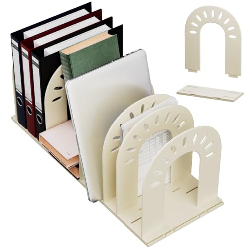 ACTICO Verstellbarer vertikaler Aktenordner, stabiler Kunststoff, erweiterbarer aufrechter Aktenhalter für Notizbücher, Zeitschriften, Desktops, Bücherregale und Büros, einfach zu montieren und zu von ACTICO