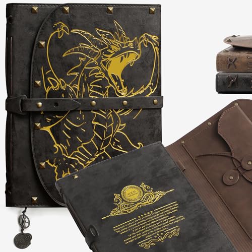 ACTIONDRAKE DND Notizbuch/Journal, Tagebuch Drachen geprägtes Notizbuch für Dungeons & Dragons/D&D Serie, Bestes RPG-Zubehör für DMs und Spieler, Nerdengeschenke, 300 Seiten A5 Leder-Notizblock für ACTIONDRAKE DND Notizbuch/Journal, Tagebuch Drachen geprägtes Notizbuch für Dungeons & Dragons/D&D Serie, Bestes RPG-Zubehör für DMs und Spieler, Nerdengeschenke, 300 Seiten A5 Leder-Notizblock für von ACTIONDRAKE