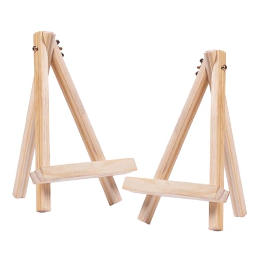 Mini Staffeleien Holz,Klein Staffelei,für Bilder, Leinwandständer Klappbar, Kompakte Staffelei,Fotoalben, Visitenkarten, Malhandwerk,18 x 24 cm(2 Stück) von ACTIUSIS