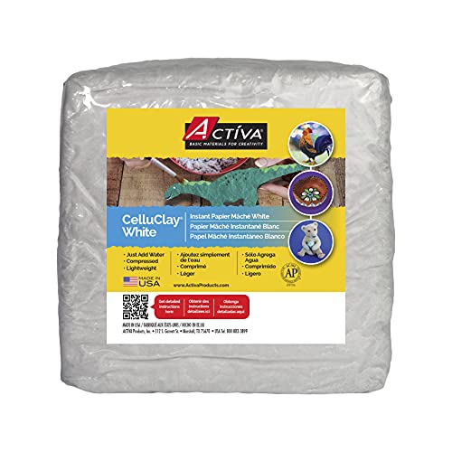 Activa 202 Celluclay Instant Papier Mache Easy-to-Use, Mess-Free Sculpting Material for Art and Craft-2 lbs. -White Pappmaché-Mix, Weiß, 2 pound Activa 202 Celluclay Instant Papier Mache Easy-to-Use, Mess-Free Sculpting Material for Art and Craft-2 lbs. -White Pappmaché-Mix, Weiß, 2 pound von ACTIVA
