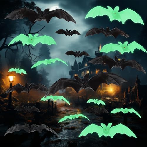 ACTOYS Halloween Fledermaus Deko, 20 Stück Halloween Fledermäuse,Lustiges Gummi Fledermaus Leuchtend für Halloween Hängedeko Gastgeschenke Fledermaus Haus Tisch Garten Deko ACTOYS Halloween Fledermaus Deko, 20 Stück Halloween Fledermäuse,Lustiges Gummi Fledermaus Leuchtend für Halloween Hängedeko Gastgeschenke Fledermaus Haus Tisch Garten Deko von ACTOYS