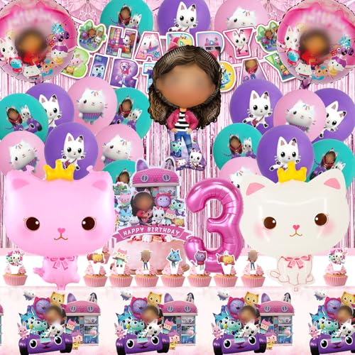 Gabb Geburtstag Set 52 Stück - Deko, Ballons, Tortendeko, Party Themed Dekoration, Kuchen Topper für 3 Jahre Gabb Geburtstag Set 52 Stück - Deko, Ballons, Tortendeko, Party Themed Dekoration, Kuchen Topper für 3 Jahre von ACTUALLYX