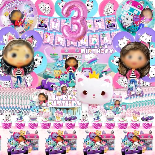 82 Pcs Gabby Geburtstag Deko 3 Jahre - Tortendeko, Partygeschirr für Kindergeburtstag 82 Pcs Gabby Geburtstag Deko 3 Jahre - Tortendeko, Partygeschirr für Kindergeburtstag von ACTUALLYX
