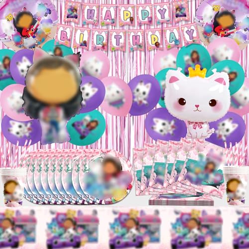 Gabb Geburtstag Geschirr Set und Deko - Kinderfeste Geburtstagsdeko, Partyzubehör Set, Luftballons für Mädchen Gabb Geburtstag Geschirr Set und Deko - Kinderfeste Geburtstagsdeko, Partyzubehör Set, Luftballons für Mädchen von ACTUALLYX