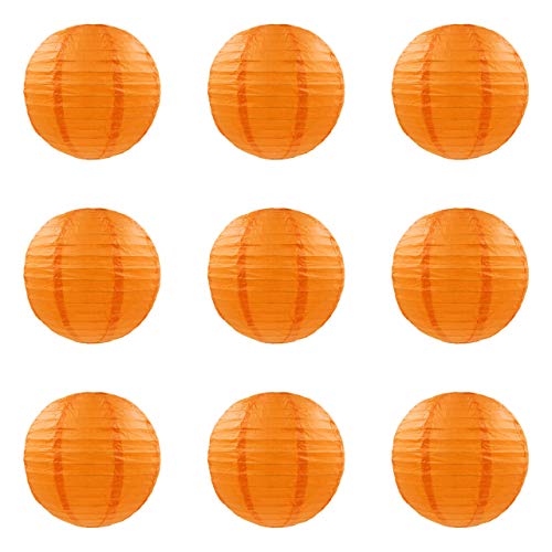 ACVIP Papier Papierlaternen Laternen Hängedeko Lampion Lampenschirme Für Hochzeit Party Orange (20cm) von ACVIP