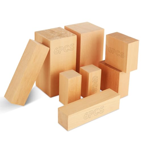 7 Stück Lindenholzschnitzblöcke, Whittling Blocks Lindenholz zum Basteln von ACXFOND