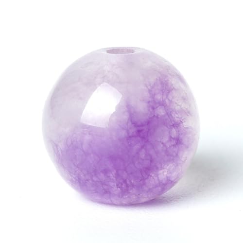 100Pcs Naturstein Perlen 10mm Purpurvioletter Jaspis Runde Lose Edelstein Energie Heilung Perlen für Armband Halskette Ohrringe Schmuck Machen - Loch Größe 1mm DIY Glatte von ACYUNLEI