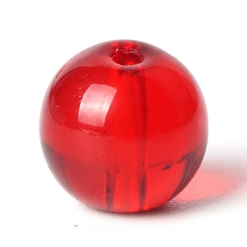 100Pcs Naturstein Perlen 10mm Rotes Glas Runde lose Edelstein Energie Heilung Perlen Loch Größe 1mm DIY glatte Perlen für Armband Halskette Ohrringe Schmuck machen von ACYUNLEI