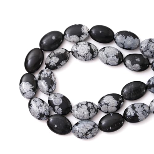 10×14mm Natürliche Schneeflocken-Obsidian flache ovale Steinperlen Lose Trennperlen aus Edelsteinen für DIY Halsketten Armbänder Schmuckherstellung 10×14mm Natürliche Schneeflocken-Obsidian flache ovale Steinperlen Lose Trennperlen aus Edelsteinen für DIY Halsketten Armbänder Schmuckherstellung von ACYUNLEI