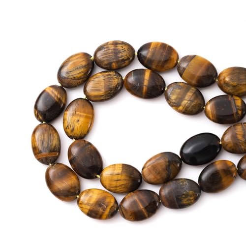 10×14mm Natürliche Tigerauge flache ovale Steinperlen Lose Trennperlen aus Edelsteinen für DIY Halsketten Armbänder Schmuckherstellung 10×14mm Natürliche Tigerauge flache ovale Steinperlen Lose Trennperlen aus Edelsteinen für DIY Halsketten Armbänder Schmuckherstellung von ACYUNLEI