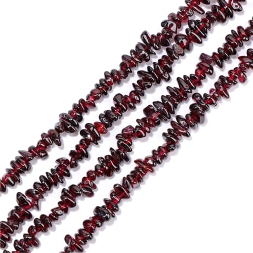 5-8mm natürliche Roter Granat unregelmäßige Chips Stein Perlen Kristall Edelsteine für DIY-Schmuck machen Handwerk liefert Charms sortiert 30-33" von ACYUNLEI