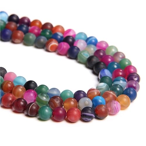 60PCS 6mm natürlichen Matt bunt gestreiften Achat Runde glatte lose Abstandshalter Perlen Loch Größe 1mm Edelstein Energie Heilung DIY Perlen für Armband Halskette Schmuck machen 60PCS 6mm natürlichen Matt bunt gestreiften Achat Runde glatte lose Abstandshalter Perlen Loch Größe 1mm Edelstein Energie Heilung DIY Perlen für Armband Halskette Schmuck machen von ACYUNLEI