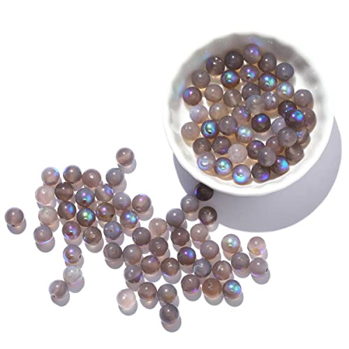 6mm 100pcs AB Farbe Mondlicht Naturstein Perlen Edelstein Runde Spacer lose Perlen für Schmuck machen DIY Armband Semi Precious Perlen von ACYUNLEI