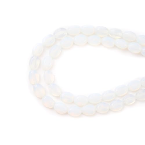 6×8mm Natürlicher Opal Edelstein-Perlen Flache Ovale Heilsteine Lose Steine für Schmuck Halsketten Armbänder Ohrringe Basteln von ACYUNLEI