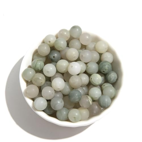 Natürliche Matte Stein Perlen 10mm Grüne Jade Runde Edelstein Perlen Spacer Charme Energie Heilung Perlen DIY für Armband Halskette Ohrringe Schmuck machen von ACYUNLEI