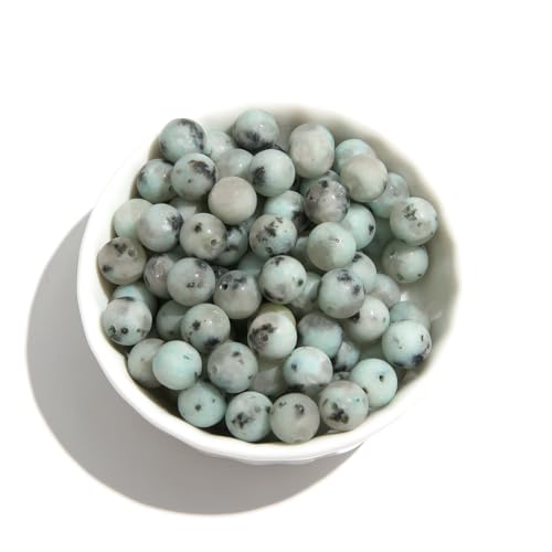 Natürliche Matte Stein Perlen 6mm Kiwi Jaspis Runde Edelstein Perlen Spacer Charme Energie Heilung Perlen DIY für Armband Halskette Ohrringe Schmuck machen von ACYUNLEI