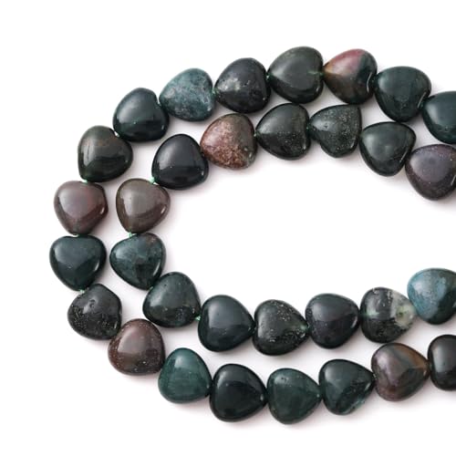 Natürliche herzförmige Indischer Achat Steinperlen 10mm Lose Kristall Heilperlen für DIY Halsketten Armbandherstellung Edelstein Bastelbedarf von ACYUNLEI
