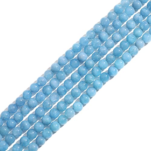 Naturstein 10mm Aquamarin Runde Kristall Energie Stein Perlen lose Edelstein DIY glatte Perlen für Armband Halskette Ohrringe Schmuck machen von ACYUNLEI