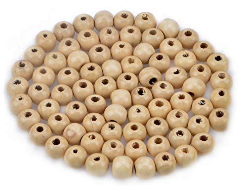 AD Beads Holz-Abstandshalter lose Holzperlen mit großem Loch, sortiert, für Halsketten, Armbänder, Bastelarbeiten, Dekoration (8 x 10 mm, 200 Stück, natürliche Farbe) von AD Beads
