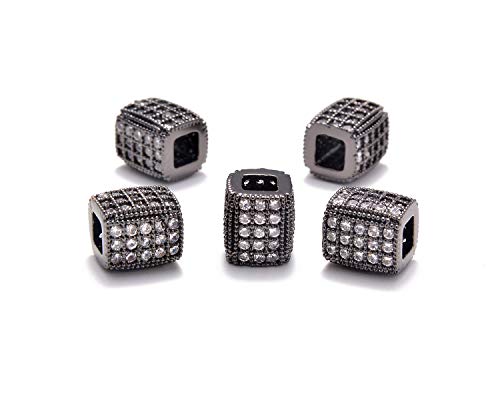 AD Beads Strass-Perlenarmband mit Zirkonia-Pavé-Fassung, transparent, rechteckig, 6 x 7 mm, 5 Stück AD Beads Strass-Perlenarmband mit Zirkonia-Pavé-Fassung, transparent, rechteckig, 6 x 7 mm, 5 Stück von AD Beads