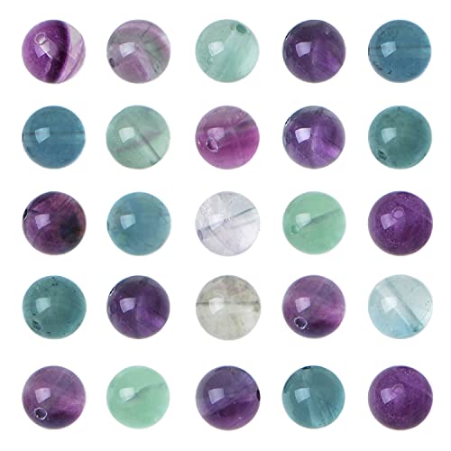Natürliche lose Perlen, 8 mm, 108 Stück, für Mala-Halsketten oder Armbänder (Fluorit) von AD Beads