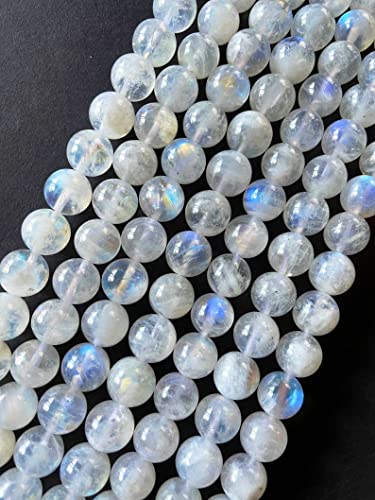 Natürlicher weißer Mondstein-Edelstein, rund, lose Perlen, 39,4 cm Strang (6 mm) von AD Beads