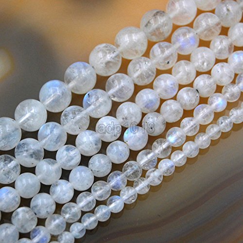 Natürlicher weißer Mondstein Edelstein runde lose Perlen (4 mm) von AD Beads