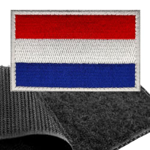 Patch Niederlande Flagge Klett – 8 x 5 cm - Holland Klettabzeichen, Flaggen Emblem Aufnäher mit Klettverschluss, Airsoft Aufkleber Klettbänder für Rucksäcke Custom Geschenke von ADAPLAZA