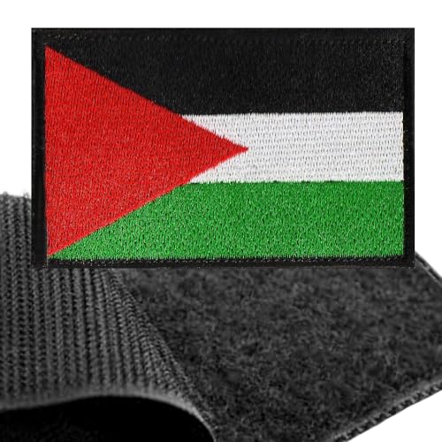 Patch Palästina Flagge Klett – 8 x 5 cm - Palästina Klettabzeichen, Flaggen Emblem Aufnäher mit Klettverschluss, Airsoft Aufkleber Klettbänder für Rucksäcke Custom Geschenke von ADAPLAZA