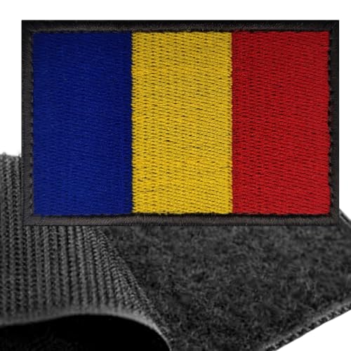 Patch Rumänien Flagge Klett – 8 x 5 cm - Rumänien Klettabzeichen, Flaggen Emblem Aufnäher mit Klettverschluss, Airsoft Aufkleber Klettbänder für Rucksäcke Custom Geschenke von ADAPLAZA
