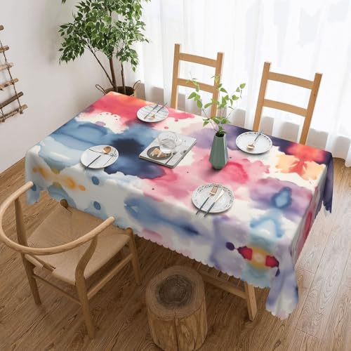 ADAhgu Bunte Tischdecke mit Gouache-Druck, vielseitig, 137 x 183 cm, wiederverwendbar, Esstischabdeckung für Hochzeiten und draußen ADAhgu Bunte Tischdecke mit Gouache-Druck, vielseitig, 137 x 183 cm, wiederverwendbar, Esstischabdeckung für Hochzeiten und draußen von ADAhgu