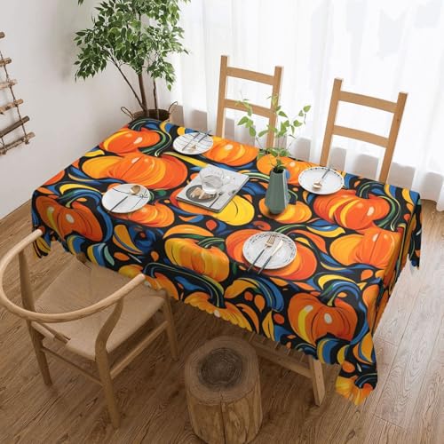 ADAhgu Herbst-Kürbis-Druck, vielseitig, 137 x 183 cm, wiederverwendbar, Esstischabdeckung für Hochzeiten und draußen ADAhgu Herbst-Kürbis-Druck, vielseitig, 137 x 183 cm, wiederverwendbar, Esstischabdeckung für Hochzeiten und draußen von ADAhgu