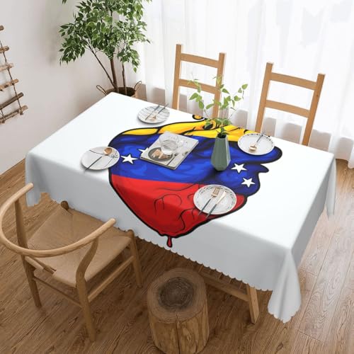ADAhgu Tischdecke, Motiv Herz von Venezuela, vielseitig, 137 x 183 cm, wiederverwendbar, Esstischabdeckung für Hochzeiten und draußen ADAhgu Tischdecke, Motiv Herz von Venezuela, vielseitig, 137 x 183 cm, wiederverwendbar, Esstischabdeckung für Hochzeiten und draußen von ADAhgu