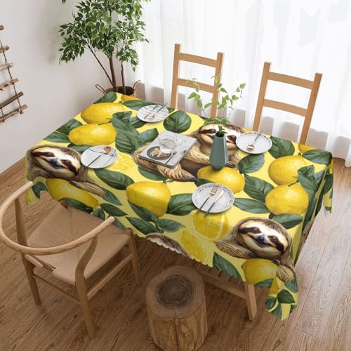 ADAhgu Tischdecke, Motiv: Faultiere auf gelben Zitronen, vielseitig, 137 x 183 cm, wiederverwendbar, Esstischabdeckung für Hochzeiten und draußen ADAhgu Tischdecke, Motiv: Faultiere auf gelben Zitronen, vielseitig, 137 x 183 cm, wiederverwendbar, Esstischabdeckung für Hochzeiten und draußen von ADAhgu