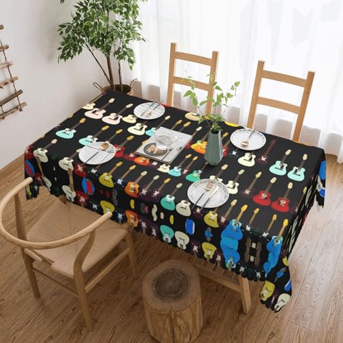 ADAhgu Tischdecke, Motiv: Gitarre, vielseitig, 137 x 183 cm, wiederverwendbar, Esstischabdeckung für Hochzeiten im Freien ADAhgu Tischdecke, Motiv: Gitarre, vielseitig, 137 x 183 cm, wiederverwendbar, Esstischabdeckung für Hochzeiten im Freien von ADAhgu
